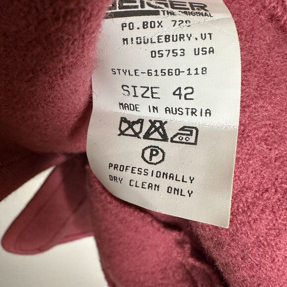 Vintage Geiger Wool Jacket Womens 42 L/XL Austrian Pink Boiled Wool Button Up - Picture 8 of 9